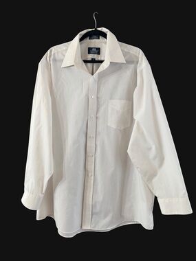 Stafford White Men's Long-Sleeve Dress Shirt